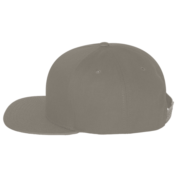 YP Classics Five-Panel Cotton Twill Snapback Cap, Dark Grey / Dark Grey, Left Side view