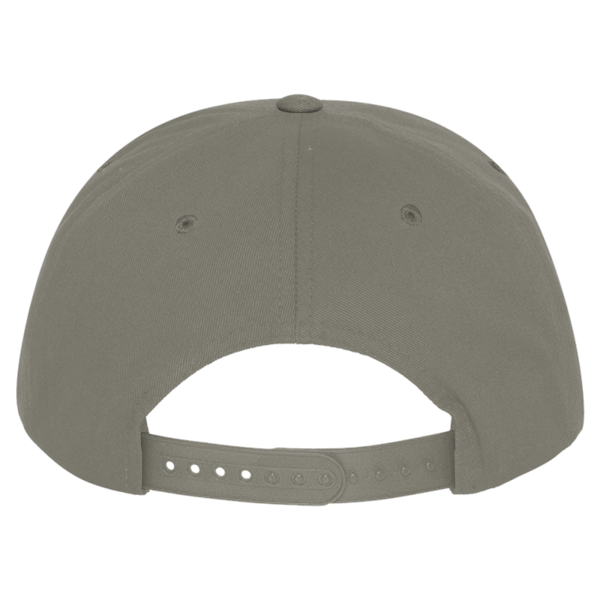 YP Classics Five-Panel Cotton Twill Snapback Cap, Grey / Grey, Back view