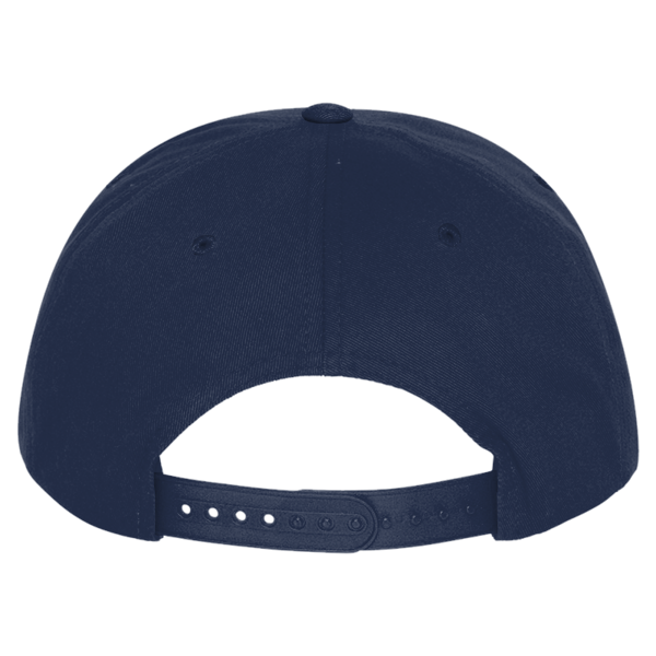 YP Classics Five-Panel Cotton Twill Snapback Cap, Navy / Navy, Back view