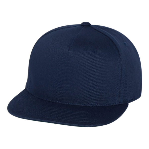 YP Classics Five-Panel Cotton Twill Snapback Cap, Navy / Navy, Front view