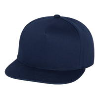 YP Classics Five-Panel Cotton Twill Snapback Cap, Navy / Navy, Front view