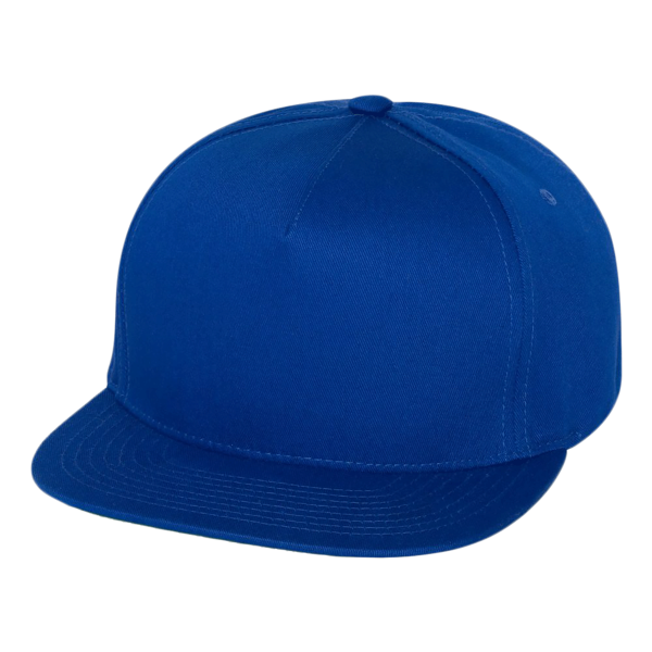 YP Classics Five-Panel Cotton Twill Snapback Cap, Royal Blue / Royal Blue, Front view
