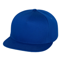 YP Classics Five-Panel Cotton Twill Snapback Cap, Royal Blue / Royal Blue, Front view