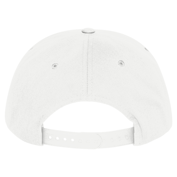 YP Classics Five-Panel Cotton Twill Snapback Cap, White / White, Back view