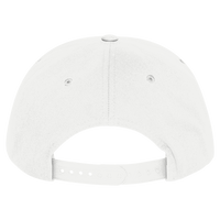 YP Classics Five-Panel Cotton Twill Snapback Cap, White / White, Back view