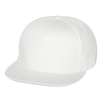 YP Classics Five-Panel Cotton Twill Snapback Cap, White / White, Front view