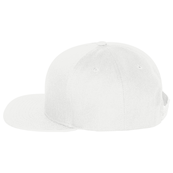 YP Classics Five-Panel Cotton Twill Snapback Cap, White / White, Left Side view