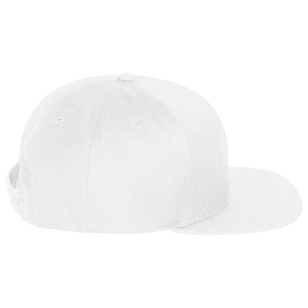YP Classics Five-Panel Cotton Twill Snapback Cap, White / White, Right Side view