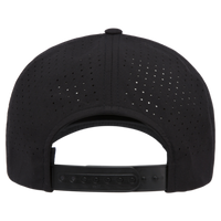 YP Classics Five-Panel Snapback with Perforated Cap, Black, Back view