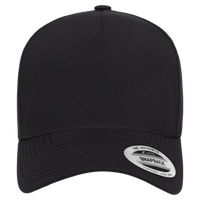 YP Classics Five-Panel Snapback with Perforated Cap, Black, Front view