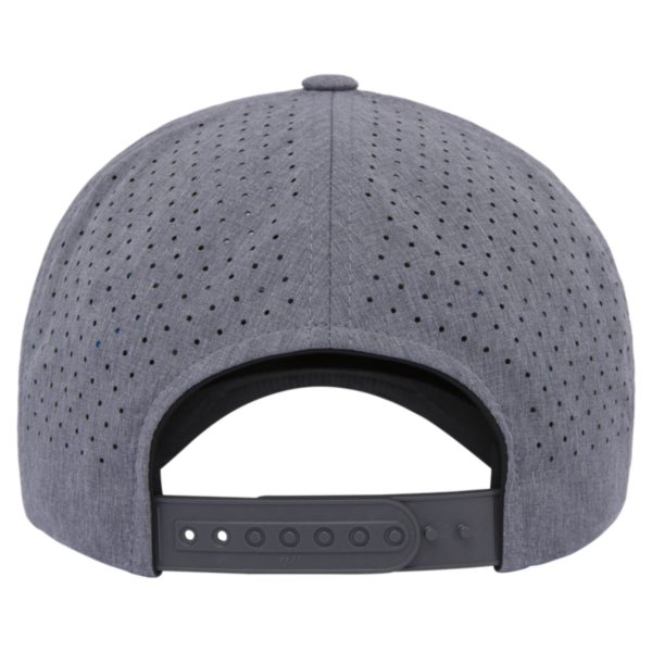 YP Classics Five-Panel Snapback with Perforated Cap, Heather Grey, Back view