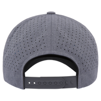 YP Classics Five-Panel Snapback with Perforated Cap, Heather Grey, Back view