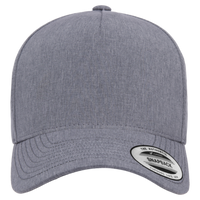 YP Classics Five-Panel Snapback with Perforated Cap, Heather Grey, Front view