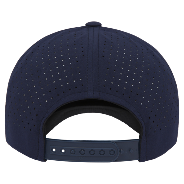 YP Classics Five-Panel Snapback with Perforated Cap, Navy, Back view