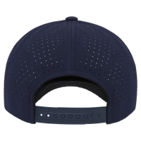 YP Classics Five-Panel Snapback with Perforated Cap, Navy, Back view