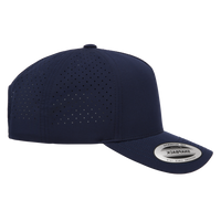 YP Classics Five-Panel Snapback with Perforated Cap, Navy, Right Side view