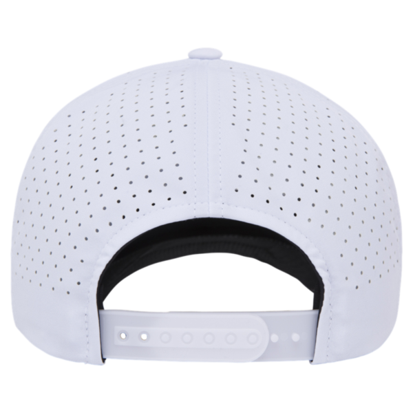 YP Classics Five-Panel Snapback with Perforated Cap, White, Back view
