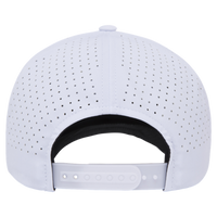 YP Classics Five-Panel Snapback with Perforated Cap, White, Back view