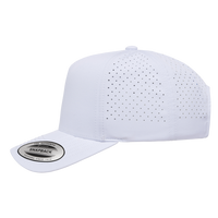 YP Classics Five-Panel Snapback with Perforated Cap, White, Left Side view