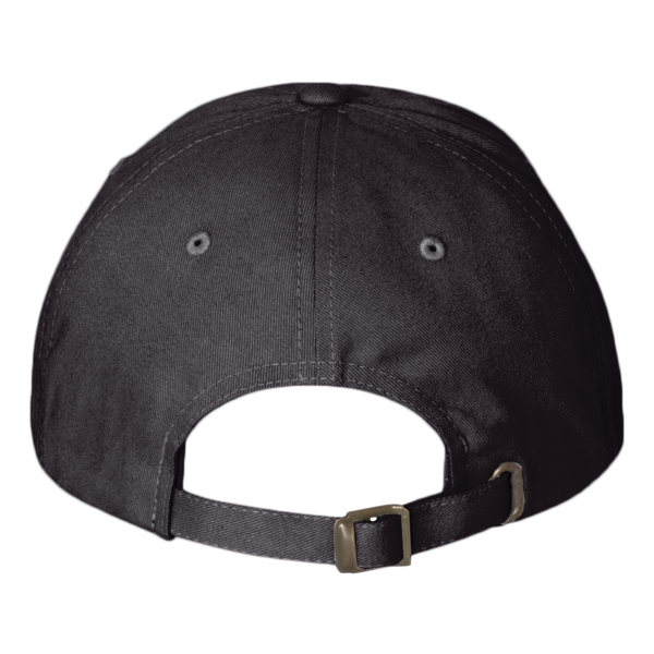 YP Classics Peached Cotton Twill Dad Hat, Black, Back view