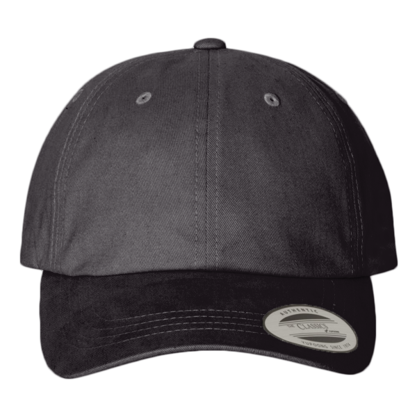 YP Classics Peached Cotton Twill Dad Hat, Black, Front view
