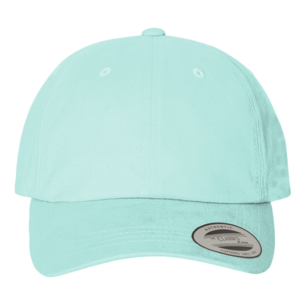 YP Classics Peached Cotton Twill Dad Hat, Diamond Blue, Front view