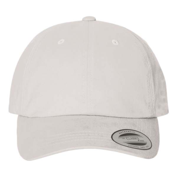 YP Classics Peached Cotton Twill Dad Hat, Light Grey, Front view