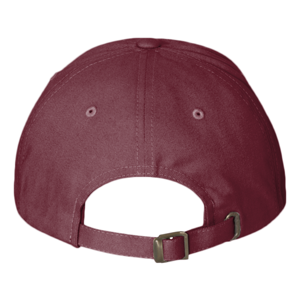 YP Classics Peached Cotton Twill Dad Hat, Maroon, Back view