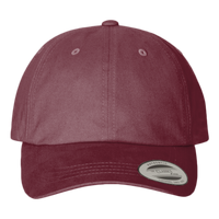 YP Classics Peached Cotton Twill Dad Hat, Maroon, Front view