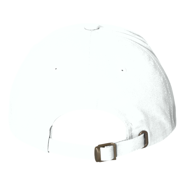 YP Classics Peached Cotton Twill Dad Hat, White, Back view