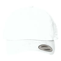 YP Classics Peached Cotton Twill Dad Hat, White, Front view