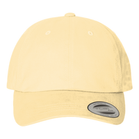 YP Classics Peached Cotton Twill Dad Hat, Yellow, Front view