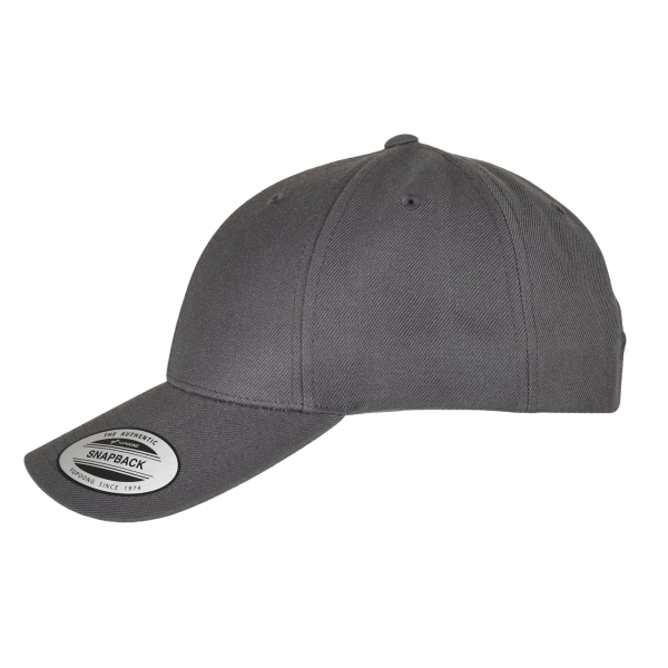 YP Classics Premium Curved Bill Snapback Cap, Dark Grey, Left Side view