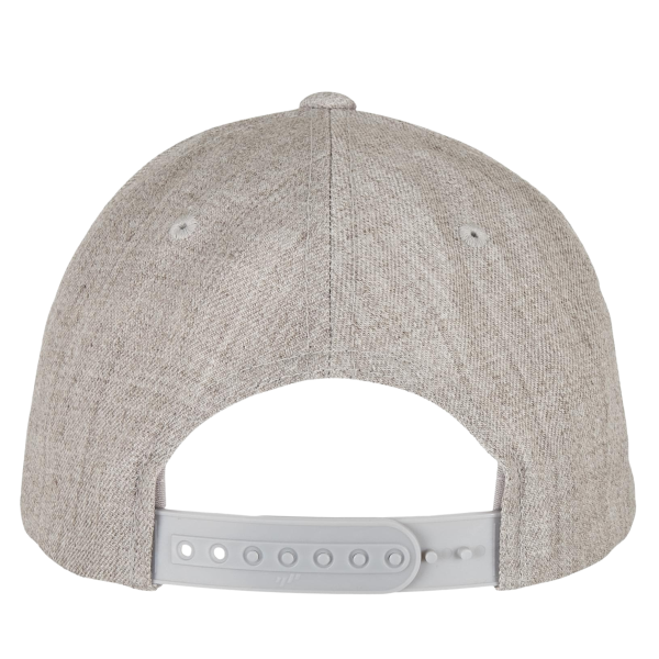 YP Classics Premium Curved Bill Snapback Cap, Heather Grey, Back view
