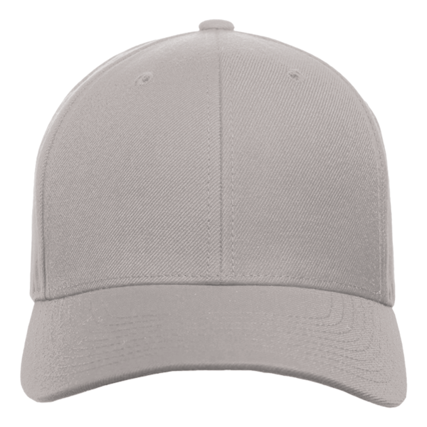 YP Classics Premium Curved Bill Snapback Cap, Heather Grey, Front view