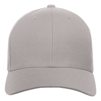 YP Classics Premium Curved Bill Snapback Cap, Heather Grey, Front view