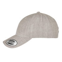 YP Classics Premium Curved Bill Snapback Cap, Heather Grey, Left Side view