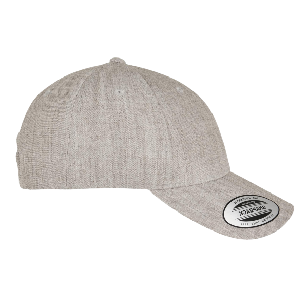 YP Classics Premium Curved Bill Snapback Cap, Heather Grey, Right Side view