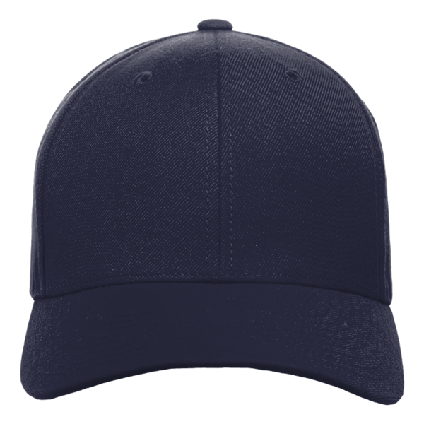 YP Classics Premium Curved Bill Snapback Cap, Navy, Front view