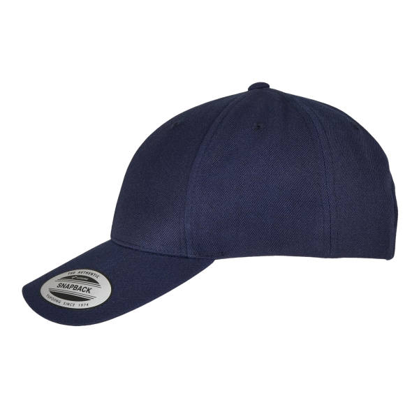 YP Classics Premium Curved Bill Snapback Cap, Navy, Left Side view