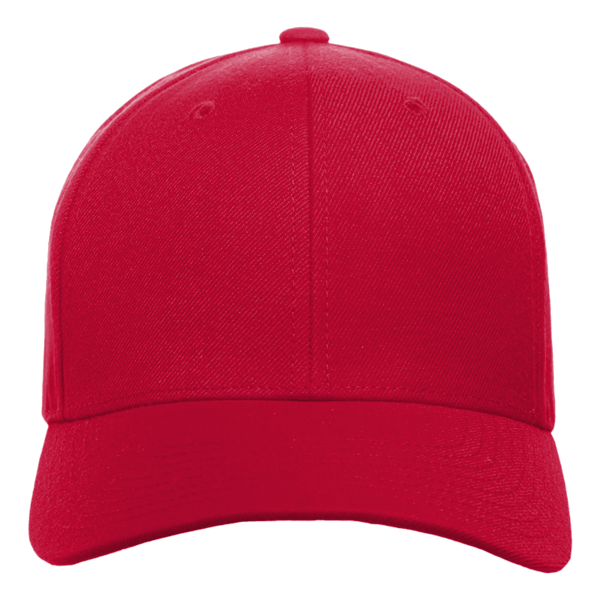 YP Classics Premium Curved Bill Snapback Cap, Red, Front view