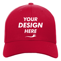 YP Classics Premium Curved Bill Snapback Cap, Red, Front view, Mockup
