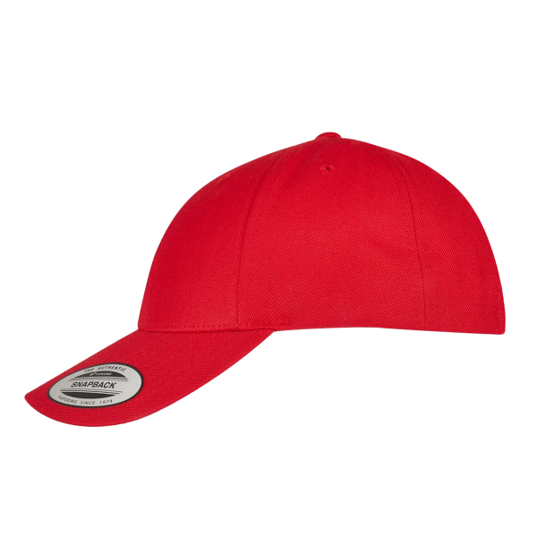 YP Classics Premium Curved Bill Snapback Cap, Red, Left Side view