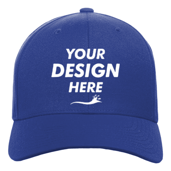 YP Classics Premium Curved Bill Snapback Cap, Royal, Front view, Mockup