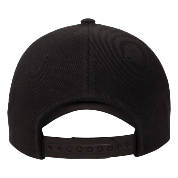 YP Classics Premium Five-Panel Curved Bill Snapback Cap, Black, Back view