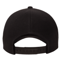 YP Classics Premium Five-Panel Curved Bill Snapback Cap, Black, Back view