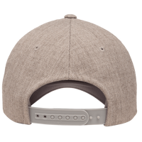 YP Classics Premium Five-Panel Curved Bill Snapback Cap, Heather Grey, Back view
