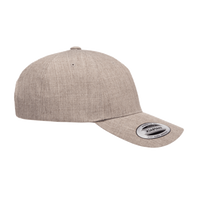 YP Classics Premium Five-Panel Curved Bill Snapback Cap, Heather Grey, Right Side view