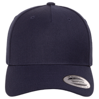 YP Classics Premium Five-Panel Curved Bill Snapback Cap, Navy, Front view