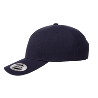 YP Classics Premium Five-Panel Curved Bill Snapback Cap, Navy, Left Side view
